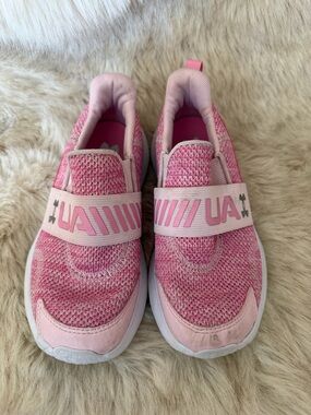 Under Armour Kids Pink Slip-On Sneakers with Elastic Strap